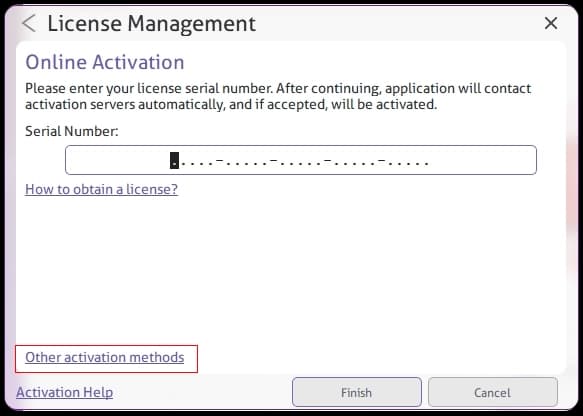 Selecting “Other activation methods” - 1