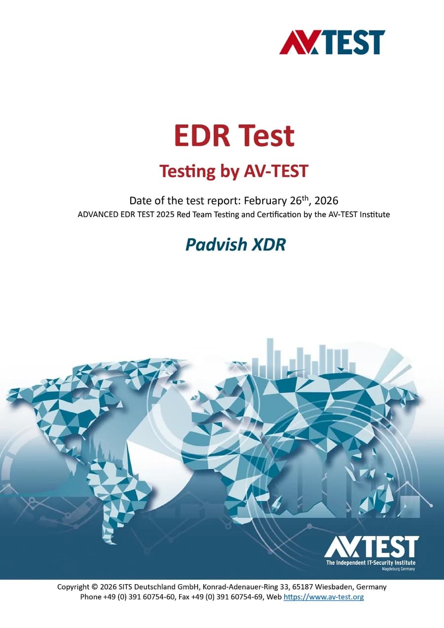 گواهی آزمون EDR پادویش از آزمایشگاه AV-TEST